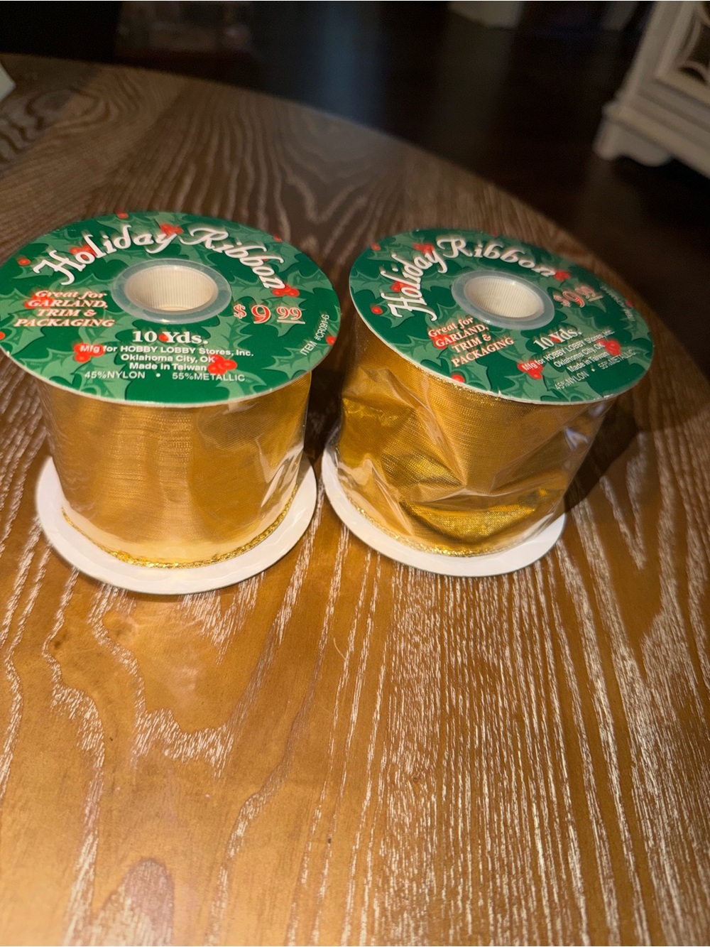 - Gold Decorative Ribbon Spool